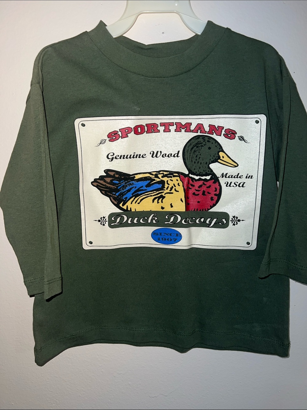 SPORTMANS Vintage Duck Decoys Graphic T-Shirt- Olive Green
